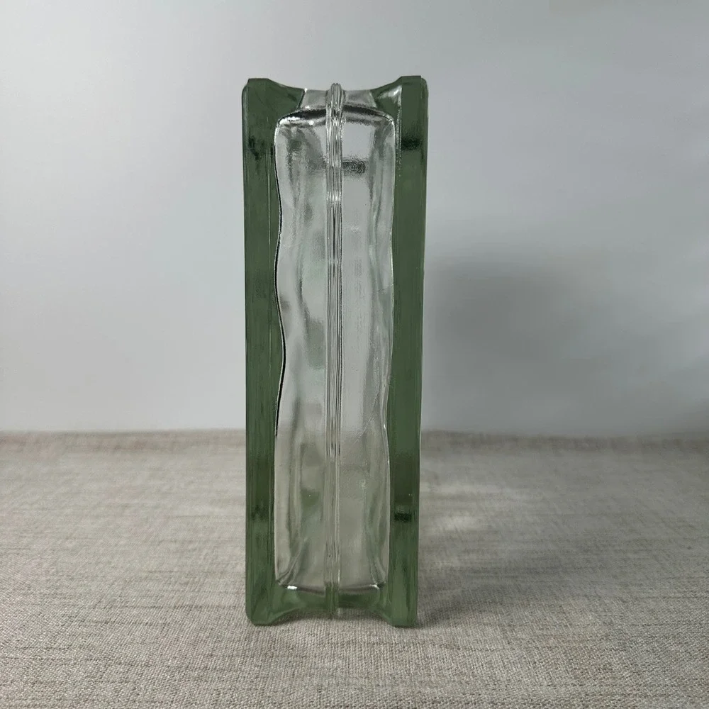 Vintage West German Glass Block Vase | Large 9